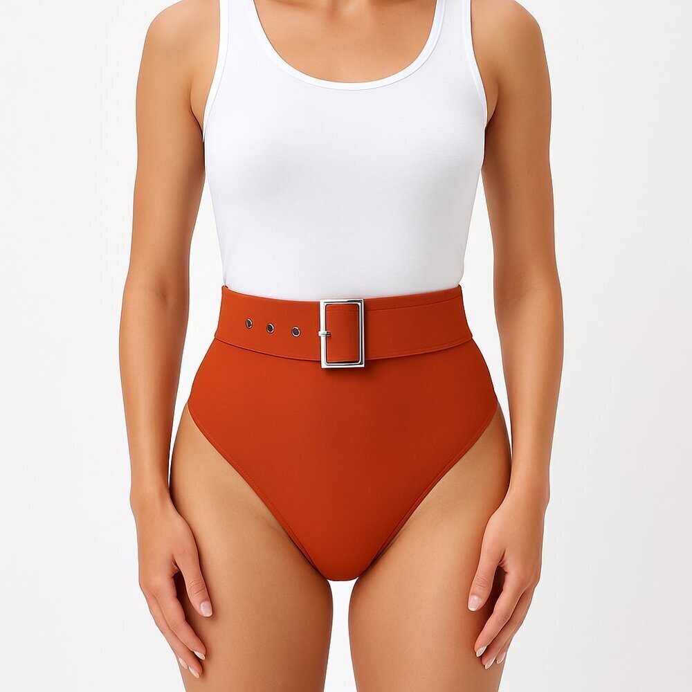 Andrea Iyamah Kanem Bikini Bottom Orange XXL NWT High Waist Swimwear